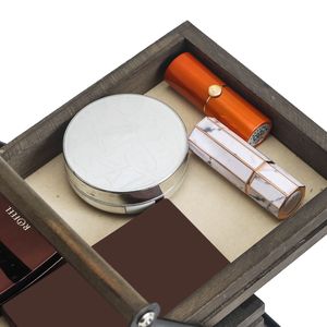 Vassoio Portagioie a Tre Livelli con Finitura Noce, Facile Organizzazione e Accesso, Struttura in Metallo con Maniglia - Product Image 5