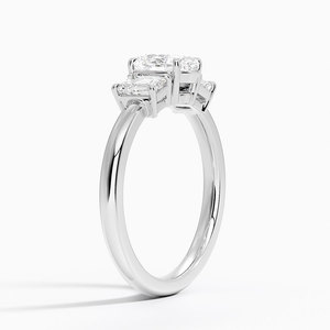 Bague BOJ 067, coupe ovale, argent 925, trois pierres, halo solitaire, diamant, 2 carats, couleur D, VVS1, moissanite, certifiée GRA, prix bas - Product Image 2