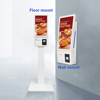 Kiosque de paiement intérieur avec imprimante, écran tactile de 21,5 pouces pour commande automatique, avec machine de paiement, code QR et NFC