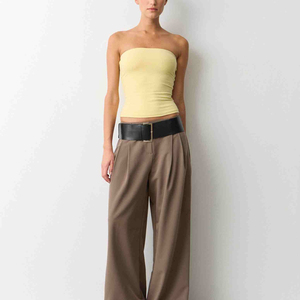 Chaleco Corto Personalizado para Mujer, Blanco, de Algodón Acanalado, Top Deportivo sin Mangas, de Secado Rápido y Transpirable - Product Image 4