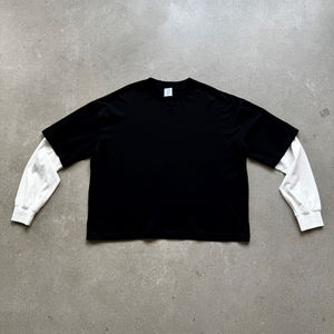 T-shirts pour hommes à manches longues 280 g/m², manches double couche, blocs de couleur, coupe ample, automne, impression DTG DTF, nouvelle arrivée - Product Image 4