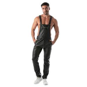 Pantalones Overol Kinky para Hombre, Estilo Cuero Negro, Impermeables, Ecológicos, Ligeros, Ropa de Club Fetichista, Correa Ajustable, Atrevidos - Product Image 5