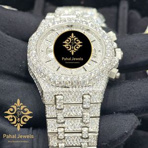 Montre de luxe Pahal Jewels pour femme, boîtier rond en acier inoxydable 40 mm, mouvement à quartz analogique, fermoir pliant - Product Image 2
