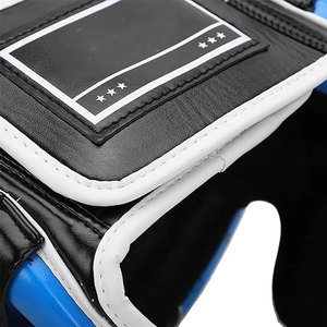 Protège-tête de boxe en cuir PU avec impression craquelée noir et bleu, équipement de protection, fermeture auto-agrippante, unisexe, adultes, usage universel - Product Image 6