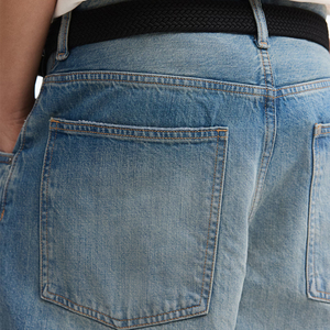 Shorts de Mezclilla para Hombre, Lavado Claro, Cintura Alta, Corte Recto, Estilo Casual de Verano, Tejido de Algodón - Product Image 6