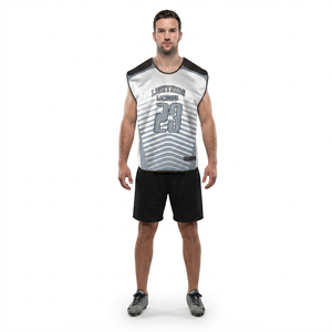 Camiseta Deportiva sin Mangas de Malla de Poliéster Transpirable con Impresión Personalizada para Hombres y Equipos Juveniles, Venta al Por Mayor de Ropa Deportiva OEM para Lacrosse - Product Image 1