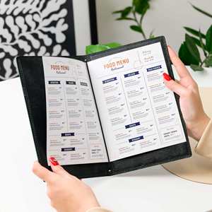 ที่ใส่เมนูและปกหนังแท้คุณภาพสูง พับได้ ป้องกันอย่างดี ใช้งานสะดวก สำหรับร้านอาหาร คาเฟ่ บาร์ โรงแรม ใช้บนโต๊ะอาหาร รุ่น LMC-0168 - Product Image 5