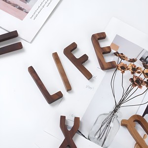 Letras y números del alfabeto de Madera hechos a mano pequeñas letras alfabéticas de madera pegatinas numéricas para la decoración del hogar - Product Image 3