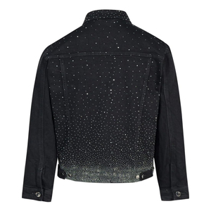 High-Quality Custom-Made Men's Denim <b>Rhinestone</b> <b>Jacket</b> with New Fashion Design Front Logo for Winter at Wholesale Price Haus Ind - Product Image 2