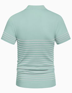 Nouveau Stock – Polo Homme à Rayures, Manches Courtes, Col Classique, 3 Boutons sur le Devant, Logo Personnalisé, Tailles Variées, Vêtements en Gros - Product Image 2