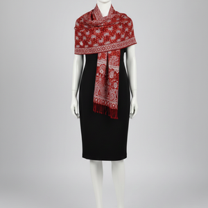 Pashmina Larga de Viscosa Duradera Hecha a Mano AHE al por Mayor |   Chal de Invierno con Diseño Floral Paisley y Tacto de Cachemira - Product Image 6