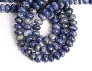 ลูกปัดโซดาไลต์สีน้ำเงินธรรมชาติทรงรอนเดลล์ สำหรับทำเครื่องประดับ สร้อยข้อมือ สร้อยคอ งานฝีมือ DIY - Product Image 3