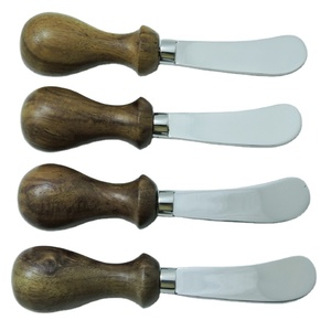 Juego de cuchillos para mantequilla con mango de madera y hoja de acero inoxidable hechos a mano al por mayor de 4 IDEAS de nuevos productos 2024 juegos de utensilios de cocina - Product Image 1