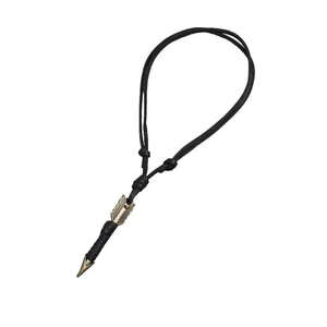 Vintage Alloy <b>Black</b> <b>Wrapped</b> Arrow Pendant Necklace with Adjustable Pure Leather Cord for Men - Product Image 3