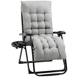 Sedia Reclinabile da Esterno con Portabicchieri e Cuscino per il Massimo Comfort - Product Image 1