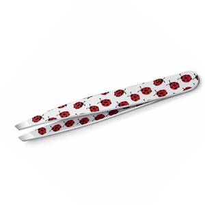 Pince à cils rose de haute qualité avec breloques fraise et cerise, en acier inoxydable de précision, pointe lisse, Morje, pour application chirurgicale des cils, 10 mm - Product Image 1