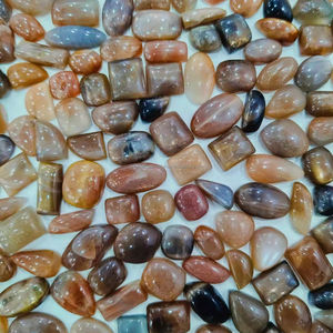 Cabujón de piedra lunar Natural 100%, piedra preciosa pulida a mano, piedra suelta, fabricación de joyas de alta calidad de piedras preciosas, lote al por mayor hecho a mano - Product Image 1