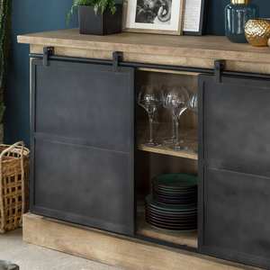 ตู้ข้างเตียง 4 ลิ้นชัก รุ่นวันดานา สเตลลาร์ วิสต้า ทำจากไม้มะม่วงขัดเงาและโลหะสีเทาเข้ม - Product Image 2