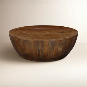 Modern <b>Round</b> Wooden Coffee <b>Table</b> Handmade Minimalist Design Living Room Furniture - Product Image 3