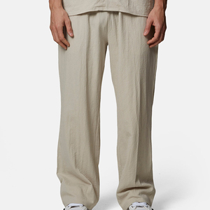 Pantalon de jogging sport en coton et polyester de haute qualité, coupe ample, taille mi-haute, style décontracté, teint uni, devant plat, pour l'extérieur - Product Image 6