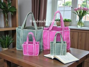 Bolsa de Mano Bordada para Damas de Honor, Acolchada y Personalizada, con Estampado de Bloques, Regalo Nupcial, Bolsa de Playa, Bolsa de Mano para Boda - Product Image 5