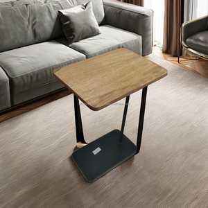 Table d'appoint à cadre en métal de style européen, plateau TV, table de chevet qui se glisse sous pour les petits espaces, bureau à domicile et salon - Product Image 4