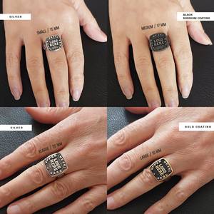 Anillo Escolar BOJ 006, Anillo de Graduación Universitario Personalizado de Plata con Diamantes, Unisex, Anillo de Clase, Regalo para Fiestas y Eventos - Product Image 3