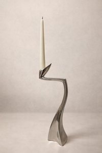 Antique Iron <b>Brass</b> Finish 3-Arm Tulip Handmade <b>Candlestick</b> Holder Flower Design Metal Vintage Wedding Home Table Decor - Product Image 4