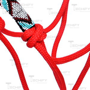 Longe d'entraînement réglable en nylon durable pour cheval avec muserolle perlée - Product Image 4