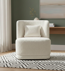 Luxury Cream Boucle Lounge Chair Modern Accent Armchair Upholstered Soft Comfortable Living Room Bedroom Hotel Furniture - Product Image 4
