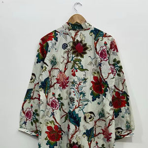 Vestido Kurti de Algodón con Estampado Floral Rosa Hecho a Mano, Ropa Informal Estilo Boho - Product Image 5