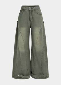 Pantalones vaqueros de motociclista de cintura alta y pierna recta, talla grande, con bolsillo de parche de algodón, lavado regular, efecto suavizante, ajuste holgado, cierre de botón, estilo casual - Product Image 4