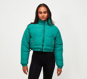 Women's Short Cropped Quilted Jacket with Zipper Closure Detachable Stand Collar Lightweight <b>Thick</b> <b>Winter</b> <b>Coat</b> - Product Image 6
