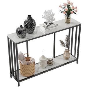 Table console contemporaine en acier avec design éco-responsable, construction durable, rangement pour hôtel et salon, plateau personnalisé, taille XL - Product Image 1