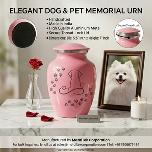 Trending <b>Pet</b> <b>Memorial</b> Cremation Urns Premium Aluminum Custom Enamel Dog & Paw Print Threaded Lid Durable Keepsake Ashes Jars Urn - Product Image 6