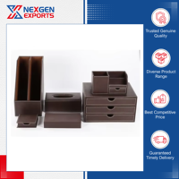 Distributeur mondial vendant un ensemble de bureau de rangement fait main en cuir PU de haute qualité, sur mesure, à trois couches et respectueux de l'environnement