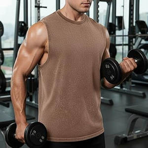 Débardeurs de sport pour hommes sans manches, col rond, décontractés, pour la gym, effet délavé, respirants, coupe ample, athlétiques, pour l'été - Product Image 2