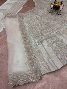 New Trending PinkCityBlocks Indian Designer 4 Meter Flared Butterfly <b>Net</b> Loose Fit Premium Lehenga Choli Dress Sequins Work - Product Image 3