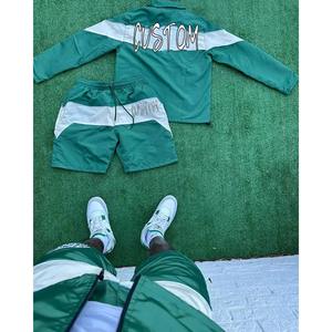 Conjunto Deportivo de Dos Piezas Personalizado con Chaqueta Reflectante con Cierre y Pantalones Cortos de Poliéster y Nailon, Ropa Deportiva, Cortavientos, Conjunto de Pantalones Cortos para Hombre - Product Image 6