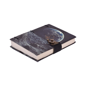 Premium <b>A5</b> Hard Cover Space Theme Notebook with Lock 100 Pages | Handmade Paper Journal Eco Friendly Luxury <b>Diary</b> Gift Notebook - Product Image 1
