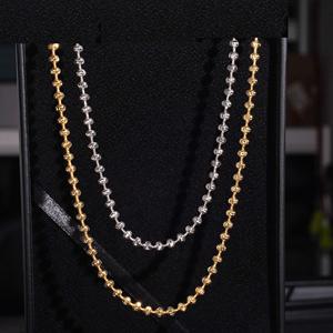 Parure de colliers de luxe en or et argent avec perles, style hip-hop premium, bijoux tendance, style moissanite, éclatant - Product Image 1