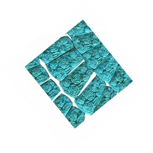 Cuentas de flor tallada a mano, <span class=keywords><strong>piedra</strong></span> natural <span class=keywords><strong>turquesa</strong></span> con flor tallada a mano - Product Image 1