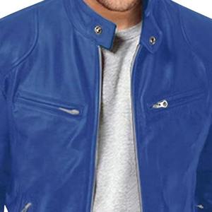 Veste en cuir véritable pour homme, cuir de vachette de qualité supérieure, veste de motard, mode hiver, fournisseur d'usine OEM personnalisé - Product Image 3