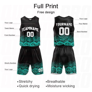 Tenues de basket-ball réversibles personnalisées Rose Green, ensemble maillot et short de basket-ball personnalisés par sublimation - Product Image 4
