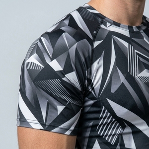 Men's Custom Compression Shirt Short Sleeve O-Neck Quick Dry Slim Fit Sporty Athletic Training Wear - Product Image 4