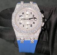 Мужские часы VVS Moissanite Diamond ETA с двойным механизмом, из нержавеющей стали, бизнес-класса, роскошные, винтажные, модные, хип-хоп, хронограф, с датой