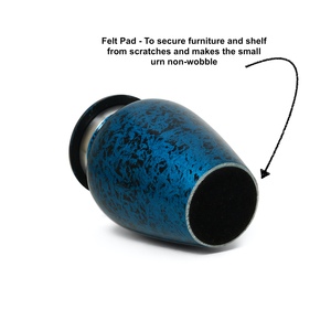 Marble Blue Metal <b>Keepsake</b> Urn Adult <b>Ashes</b> Cremation Memorial Urn Painted Remembrance Vessel - Product Image 2
