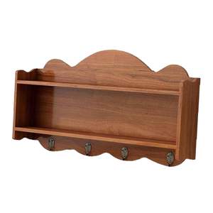 Étagère murale en bois, support d'exposition d'ornements, organisateur polyvalent marron pour bureau, chambre à coucher, entrée - Product Image 4