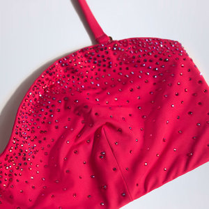 Wholesale <b>Sexy</b> Women Swimwear <b>Bikini</b> <b>Set</b> Summer Two-Piece Micro Bra Plus Size Anti-UV Eco-Friendly pink Rhinestone - Product Image 4