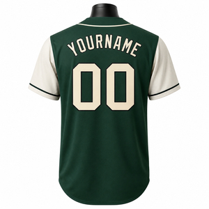 Mens Baseball Jersey Green <b>White</b> <b>Button</b> Up Short Sleeve Team Sportswear Shirt Casual Athletic Top Quick Dry Polyester - Product Image 4